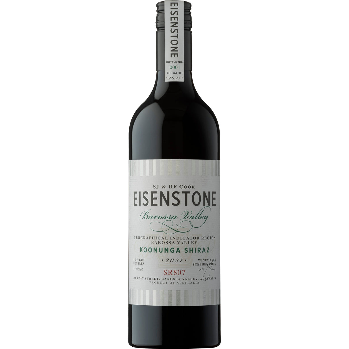 Eisenstone 'Koonunga' Shiraz SR807 2021  (6x750ml)